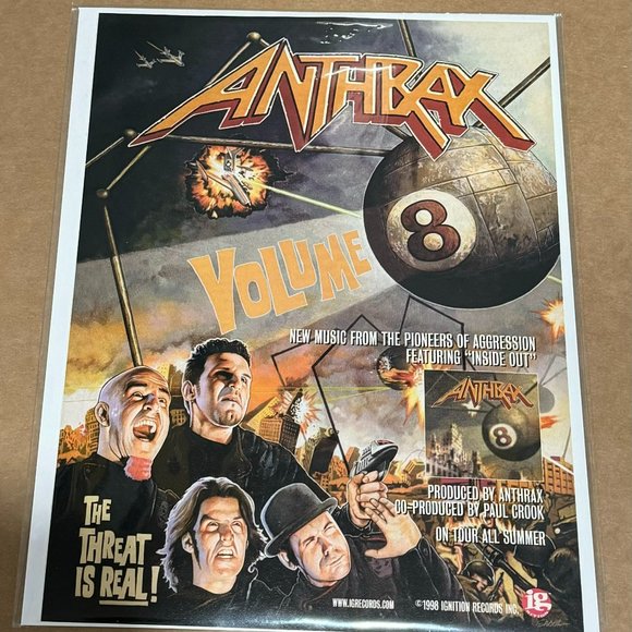 ANTHRAX - VOLUME 8 - 1998 Promo Print Advertisement - Picture 1 of 1